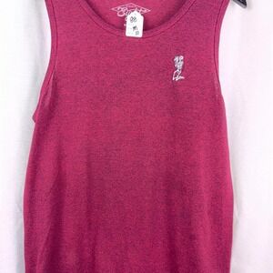 Eighty Eight 88 Embroidered Praying Skeleton Maroon Tank top‎ Men's